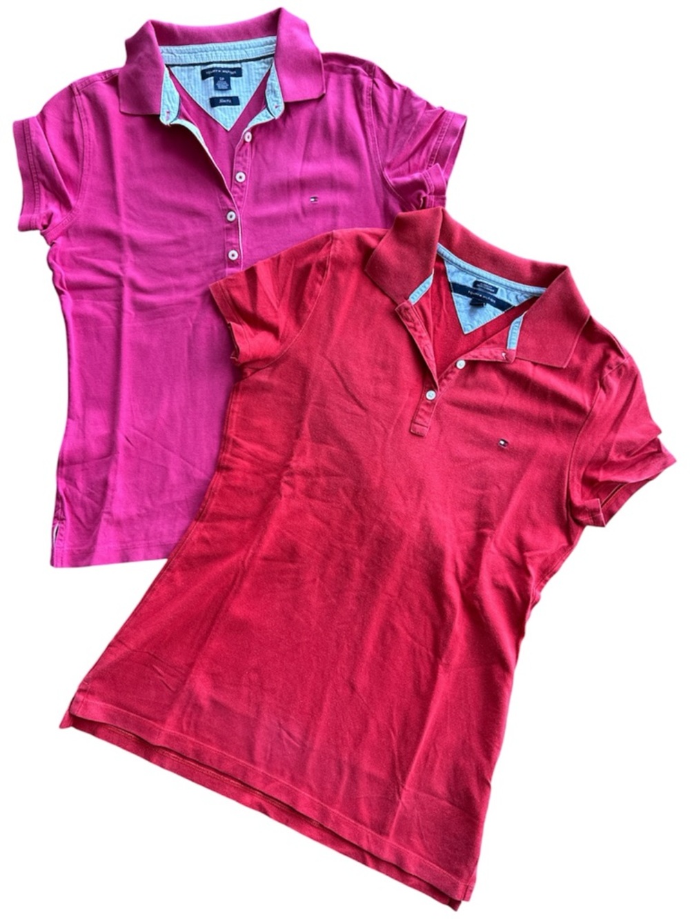 Bundle Tommy Hilfiger Red Classic Fit Polo + Pink Slim fit Polo | Size S